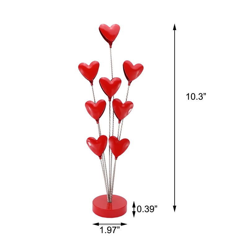 TFu 8-Branch Family Tree Picture Frame Holder, Card Photo Clips Holder Desk Stand for Memo Paper Note Photo Christmas Wedding Card Display (Red Heart) - Image 5